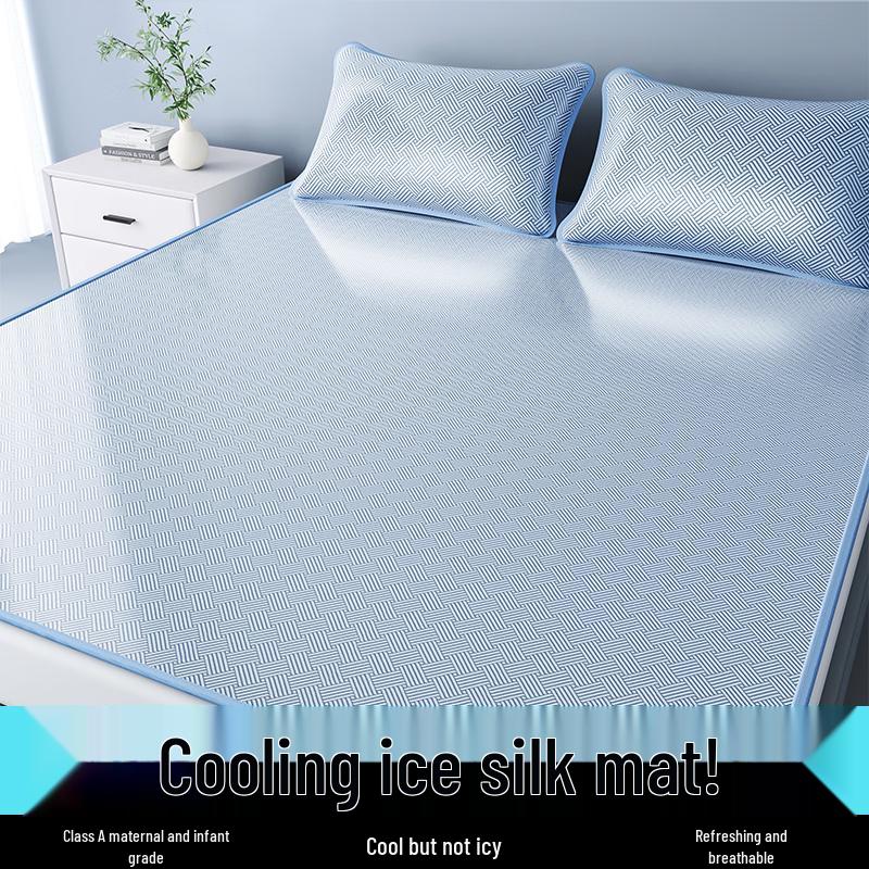 WITCEMEY Class A Ice Silk Cooling Bed Sheet Set 180cm x 200cm Bed Sheet