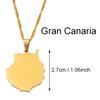 Spanien Kanarische Inseln Teneriffa/Gran Canaria/Fuerteventura/La Palma/Lanzarote Kartenanhänger Halsketten Damen Mädchen Schmuck #120121