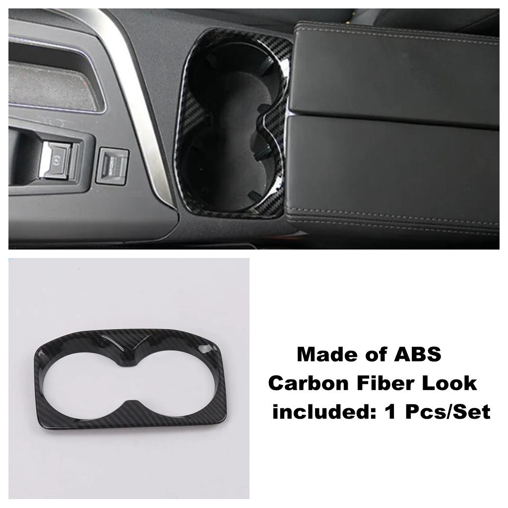 Water Cup Holder Frame Cover Trim For Peugeot 3008 5008 GT 2017 -  ABS Carbon Fiber / Matte Decoration Interior Accessories