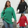 Womens Oversized Crewneck Knit Sweater Loose Fit Long Sleeve Pullover Winter Plus Size 0XL-3XL