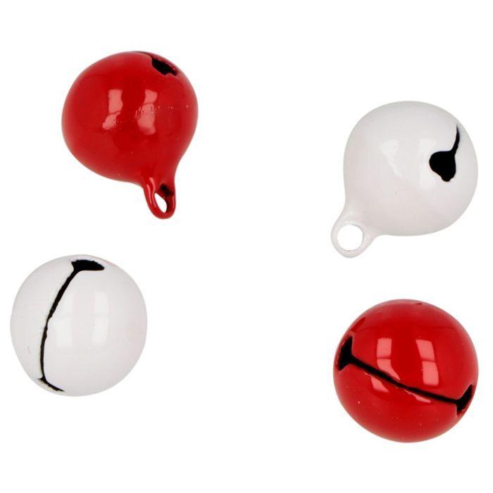 40 White and Red Jingle Bells