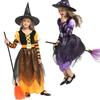 Halloween Børne Lilla Heks Kostume Piger Eventyr Troldmand Kjole Børnetøj Baby Flagermus Edderkop Fest Cosplay Outfit 2-12 År