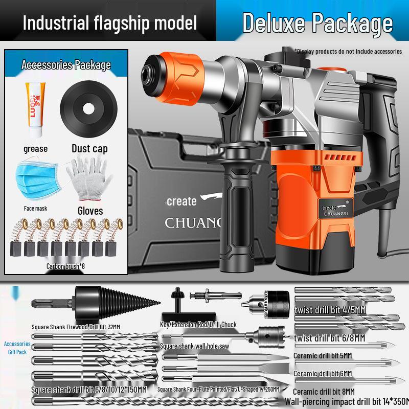 Chuangyi High-Power Multifunctional Electric Hammer and Impact Drill for Wood and Concrete Drilling