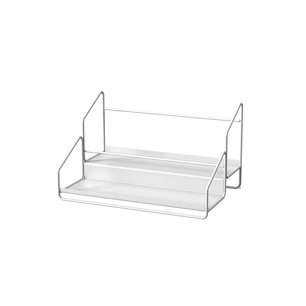 

Free Standing Metal Spice Rack 2 Tier Step Storage Holder Sturdy Spice Display Stand Bottle S