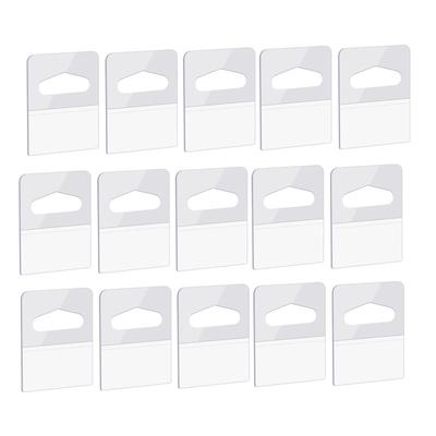 A34R Hanging Tabs Tags Hook 1000PCS 1-1/4" By X 1-5/8" Slot Hole Self Adhesive Heavy Duty Clear Plastic