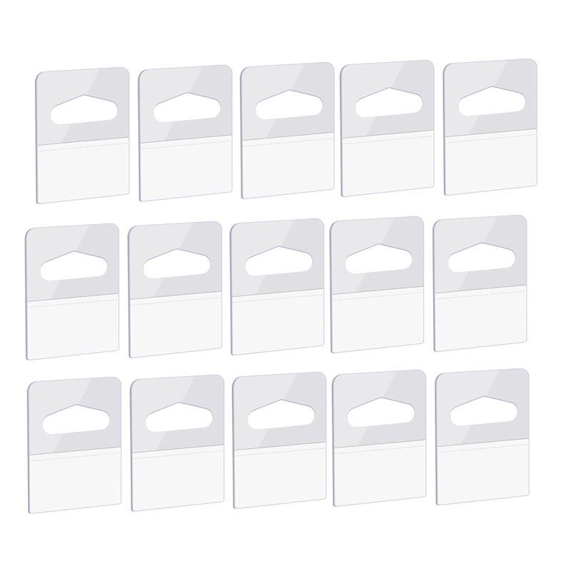 A34R Hanging Tabs Tags Hook 1000PCS 1-1/4" By X 1-5/8" Slot Hole Self Adhesive Heavy Duty Clear Plastic