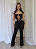TX105 Women's European & American Lace Jumpsuit - Sexy Lace-up Halter Top with Lace Trousers