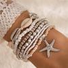 1 Set Moda Stella Marina Conchiglia Conchiglia Braccialetto Perline Per Donne Ragazze Stile Boemo Casual Carino Trendy Braccialetto Perline Gioielli Regalo
