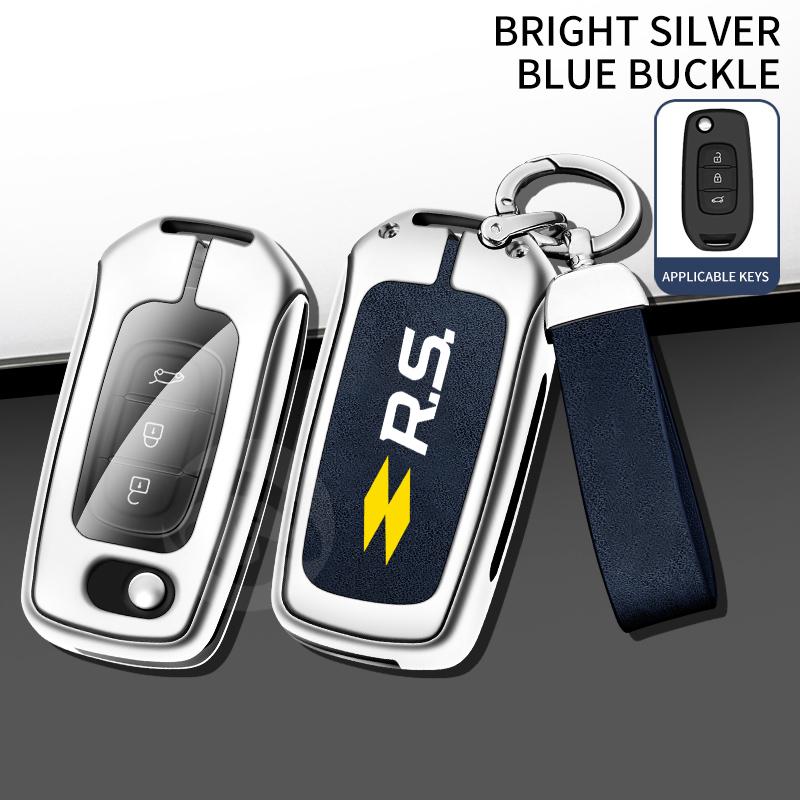 Zinc Alloy Leather Car Key Case Cover for Renault Kadjar Captur Megane Sandero Stepway Logan Clio 5 Arkana Protector Key Shell S444