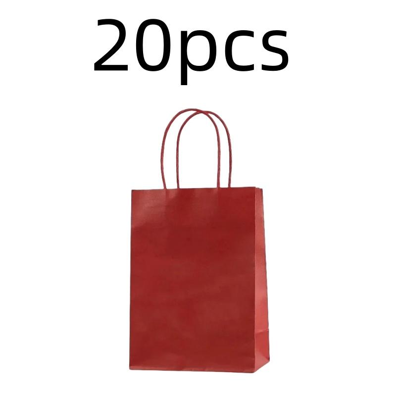 Candy Colorful Shopping Bags 10PCS Kraft Paper Gift Candy Bag Colored Hand-held Paper Bags Wedding Party Decoration Gift