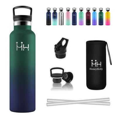 Neofis 1 Liter Edelstahl Weithals-Wasserflasche mit doppelter Isolierung für Heiß- und Kaltgetränke Vakuum-Getränke Geeignet für und Tragbare Thermoskanne