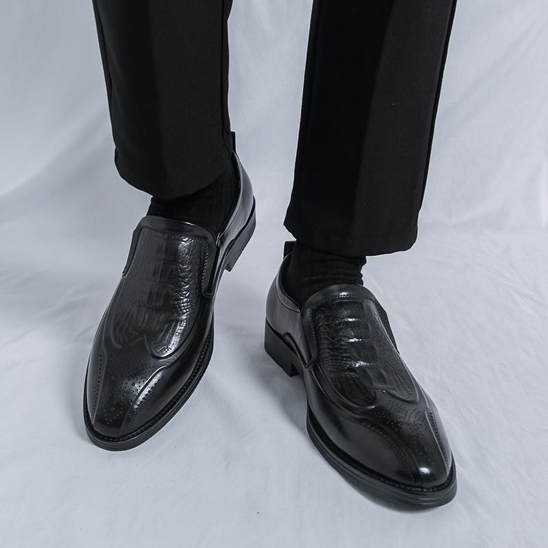 Men Loafers Dress Business Office Formal Shoes Black Brown Retro Leather Shoes Plus Size