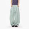 Men's Wide-Leg Multi-Pocket Contrast Stitching Floor-Length Casual Pants