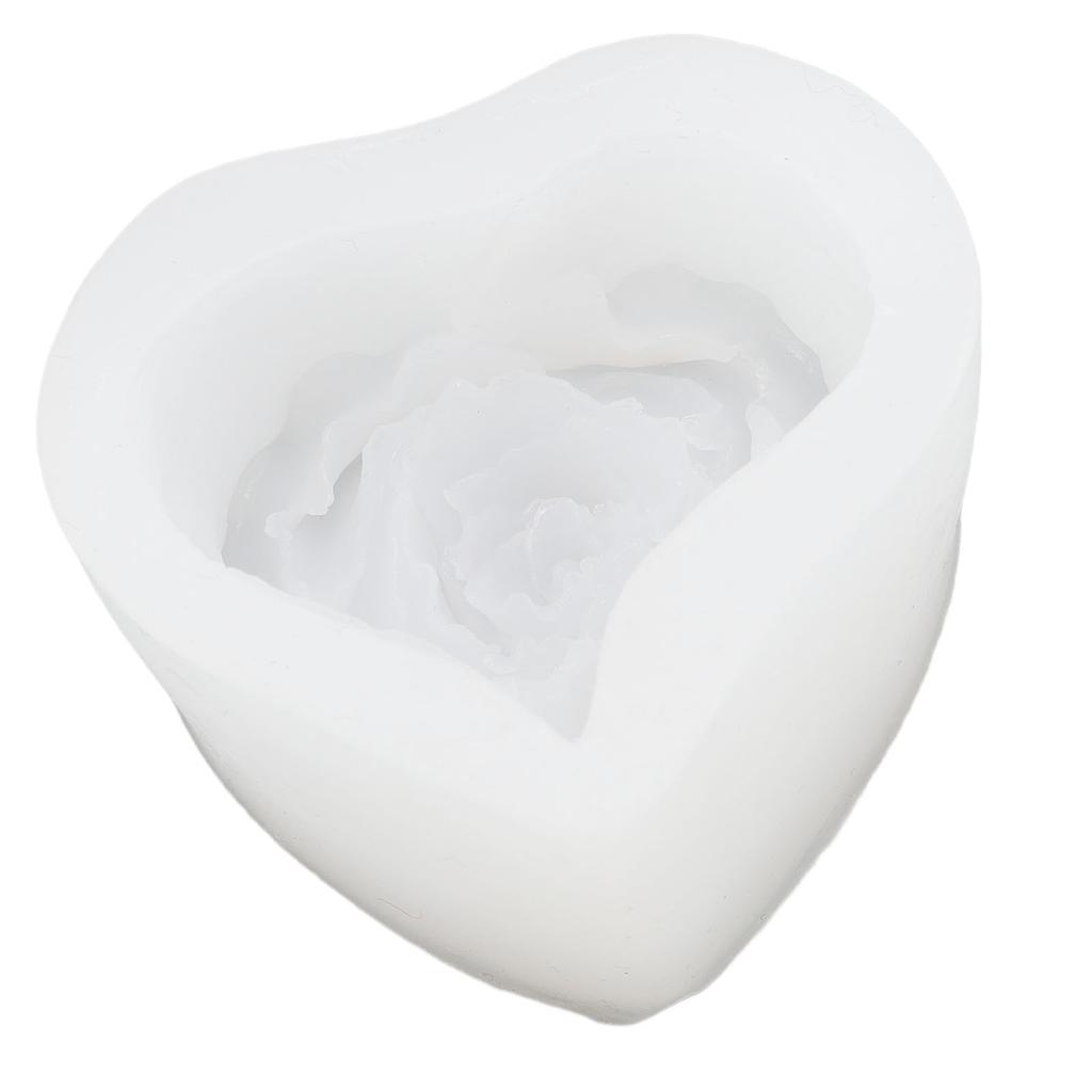 Silicone Candle Shaper 3D Heart Rose Flower Crafting Tool for Making Resin Soap Crafts Cake Decoration