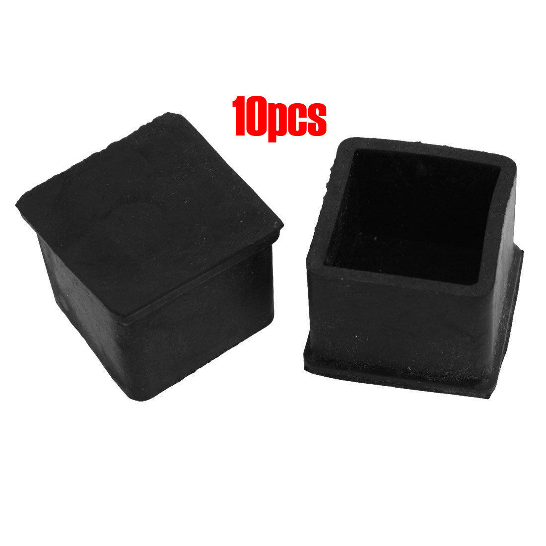 

10 Pcs 30Mm X 30Mm Furniture Foot Protector Square Rubber Covers Black чорний