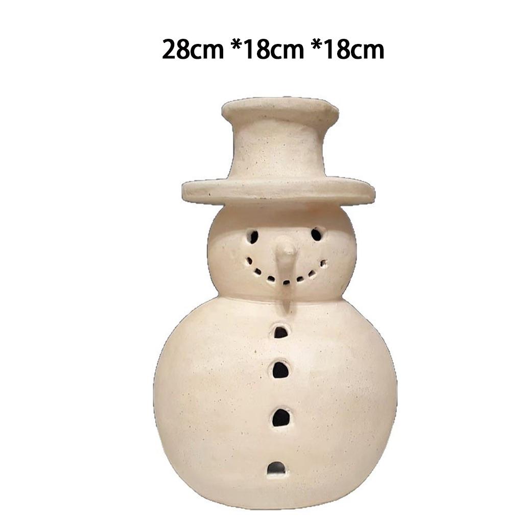 2025 Schneemann-Figuren Kreativität und schlichte Handwerkskunst für ein gemütliches Zuhause Schlichtheit Harz Weihnachts-Kerzenhalter