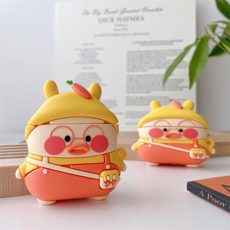 3D bulky duck For Airpods Pro 2 Case For Apple Airpods 1 2 3 Pro 2 Earphone Case Cute Wireless Charging Headset Cover Cartoon