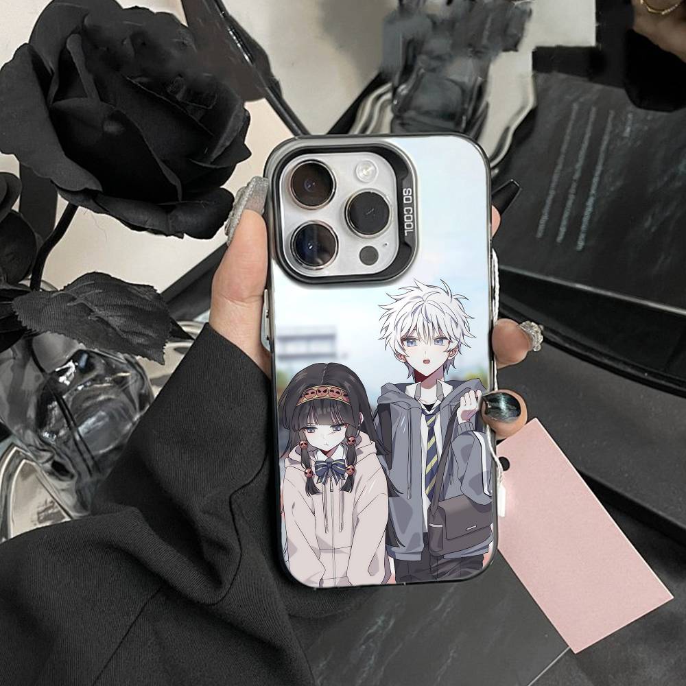F-Killua Zoldyck H-Hunter X Hunter Phone Case For iPhone17, 16,15,14,13,12 Pro Max Black Candy Matte Shockproof Cover