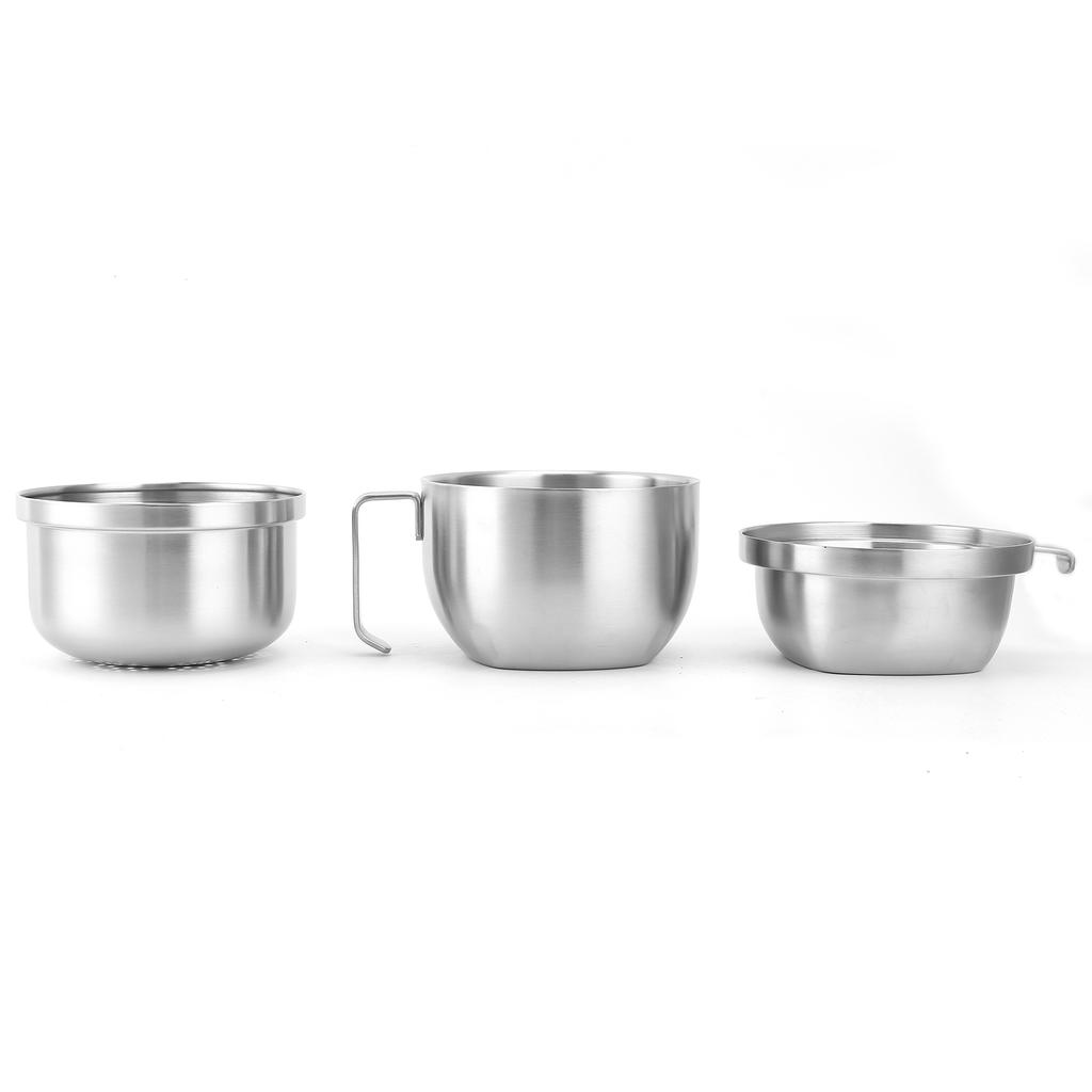 Noodle Bowl Double Layer Stainless Steel Household Soup Bowl Tableware with Cover for Home