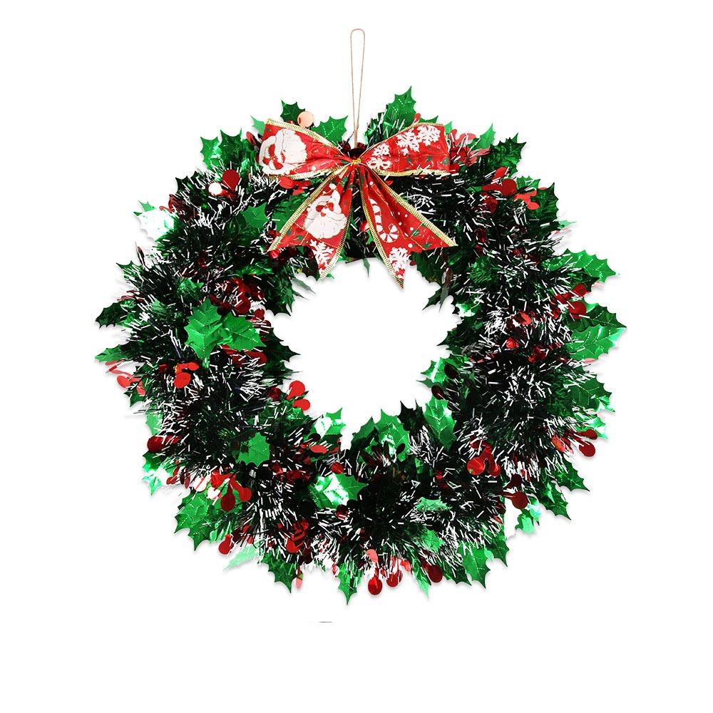 Handmade Christmas Color Strip Wreath Colorful Christmas Decoration Wreath  Indoor