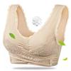 Front Cross Side Buckle Lace Gathered Wireless Sports Bra For Women Yoga Running Fitness