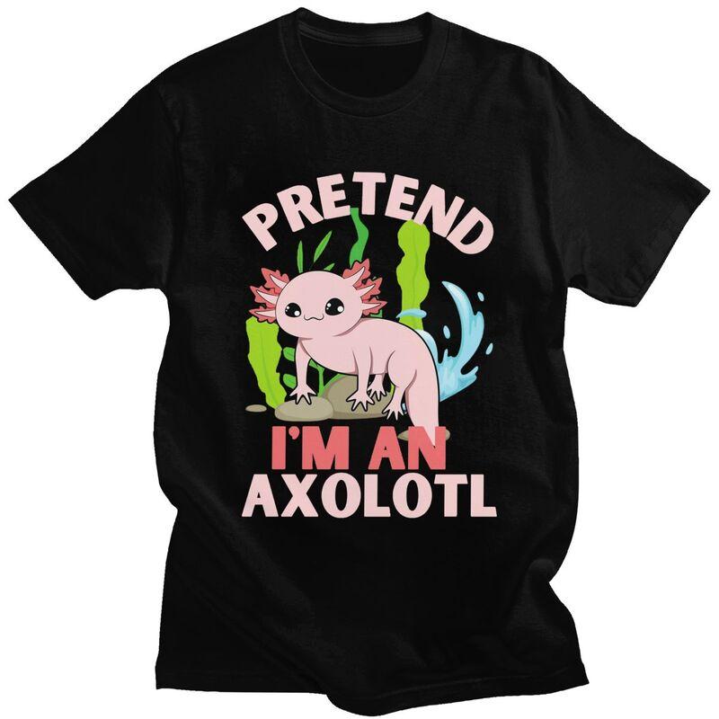 

Custom Pretend Im An Axolotl Tshirts for Men Short Sleeve Leisure T Shirt Cool T-shirts Slim Fit 100% Cotton Tees Gift Idea -... S разноцветный
