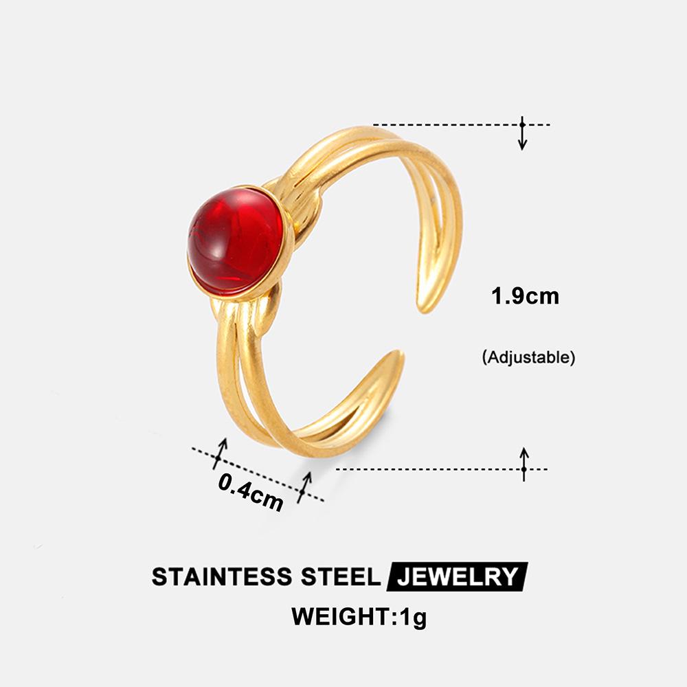 Titanium Steel Geometric Open Ring - Minimalist, Non-Fading Nordic Style for Women