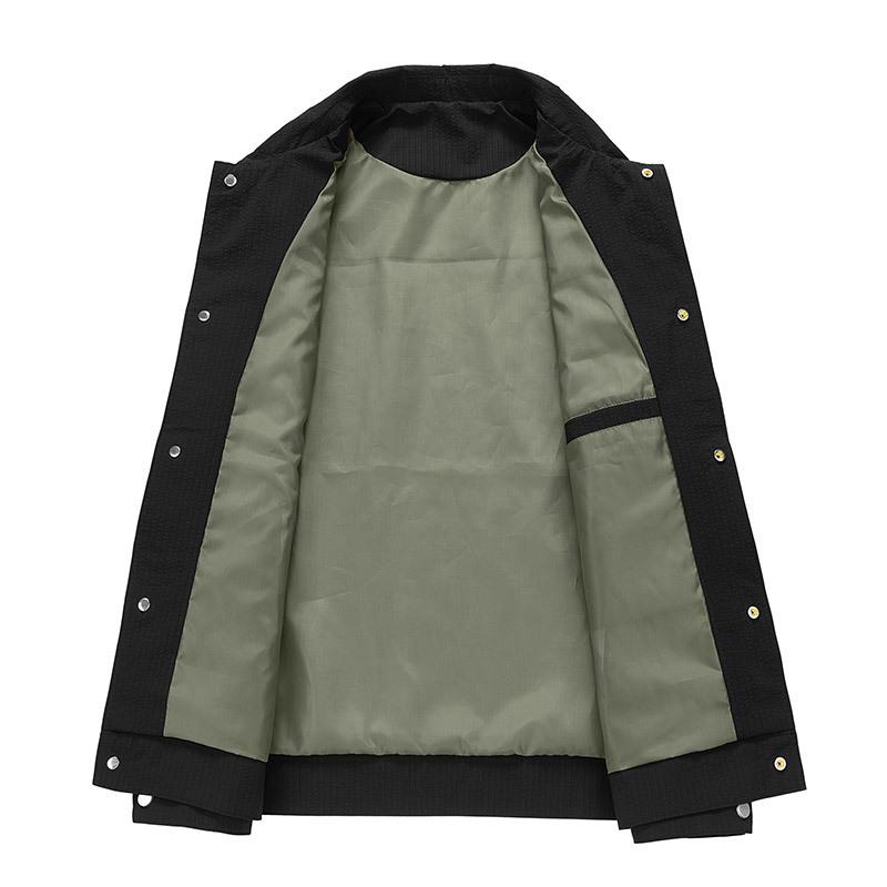 Spring and Autumn Casual Business Men's Jacket Working Variety Shirt Top Men's Black Khaki