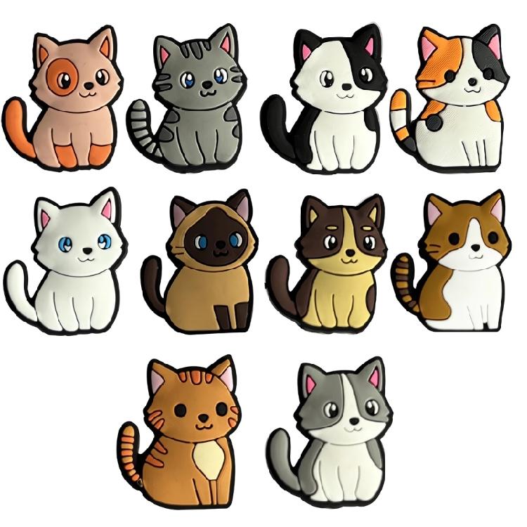 

10lots Durability Silicones Cartoon Cats Tennis Vibration Dampeners Enduring Use Easy Clip on 1