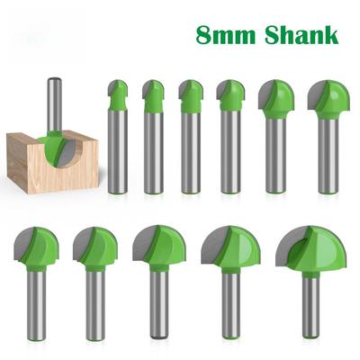 8-Handle Round Bottom Woodworking Milling Tool: R Angle Semi-Circular Ball Knife for Engraving and Slotting