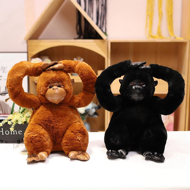 Realistische Gorilla-Plüschpuppe Exquisite Schimpansen-King-Kong-Puppe Dicke Affenpuppe Stofftier Spielzeug Fensterdekoration Weihnachtsgeschenk
