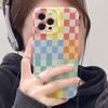 Colorful Checkered Design Phone Case Suitable for iPhone 17 16 15 14 13 12 11 Pro/Max/Plus Anti Drop and Shockproof Back Cover