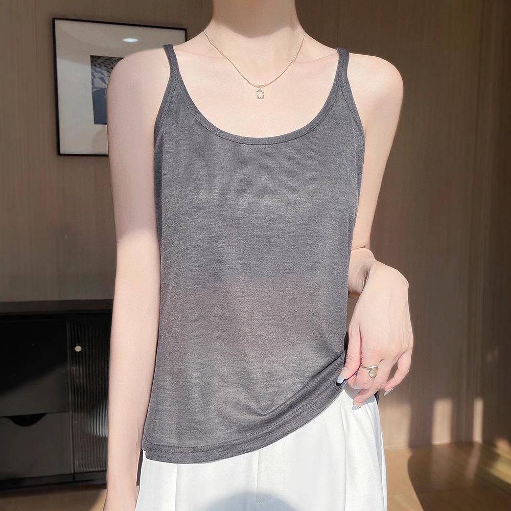 

U-Neck Summer Knit Women s Sexy Camisole Vest - Cup Wrap & Beautiful Back Design XL - Suitable for 115-130 jin