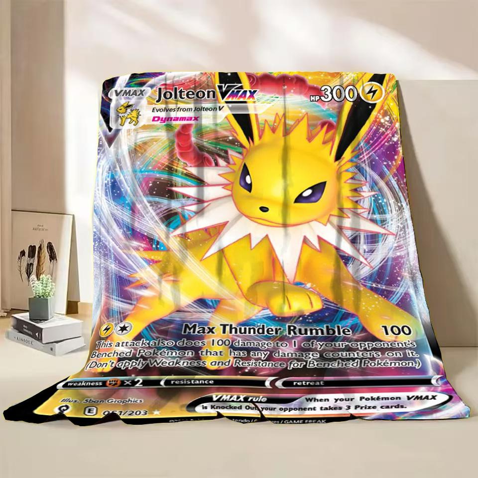 Pokémon Kaart Karakter Cartoon Flanellen Plaid Deken voor Slaapkamer Bed Bank Lunchpauze Picknick Reisdekens Kinderen Zachte Cadeaus