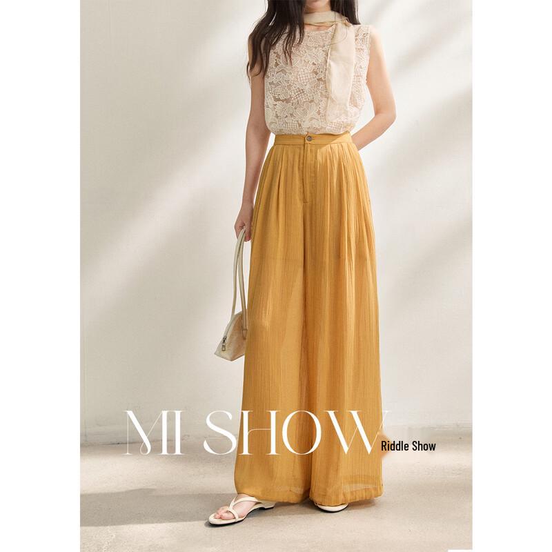 

Relaxed Fit High-Waist Cooling Tencel Wide-Leg Pants S
