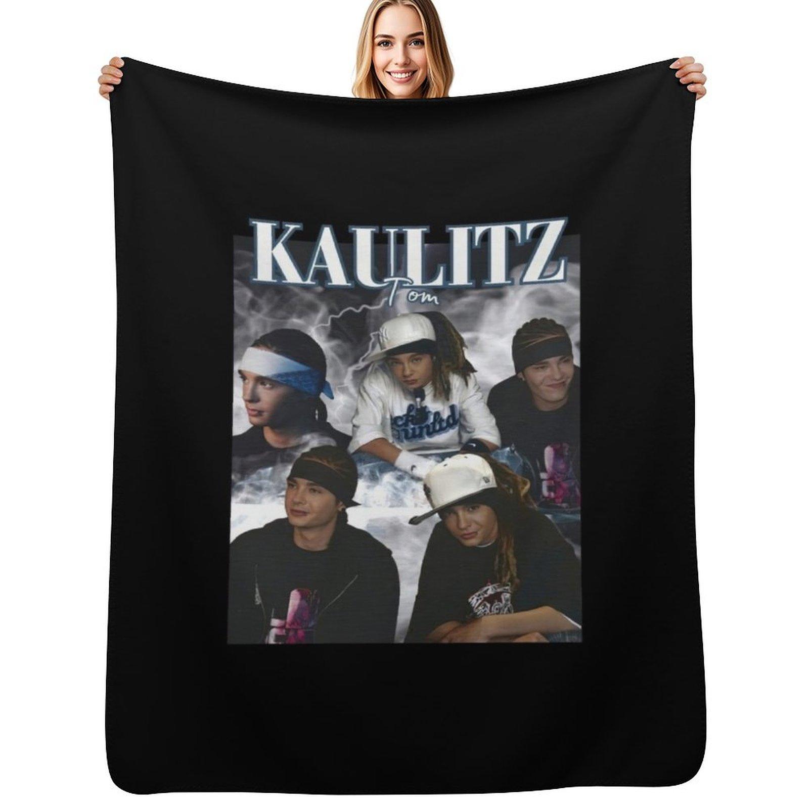 Tokio Hotel Tom Kaulitz Throw Blanket Travel Size Cozy Blanket for Plane Train Size: 75*100cm, Weight: 230 GSM