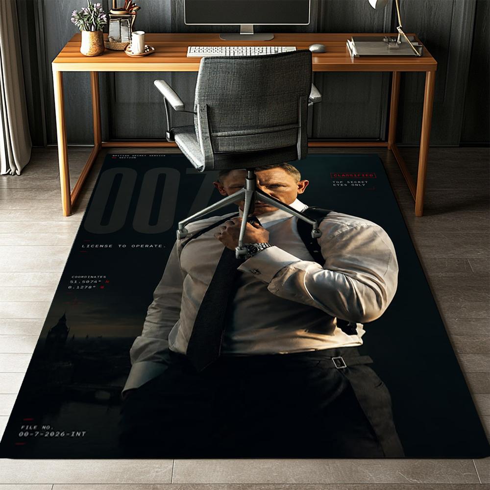 007 James Bond Printed Carpet,Rug,for Office Chair Living Room Bedroom Kitchen Room Decor Gifts.