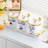 White Plastic Sealed Jars with Lids - Moisture-Proof Storage for Sugar, Tea, and Beans, High-End Design