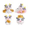 Adorable Good Fortune Cow Resin Figurine Cute Office Desk Decoration Ornament