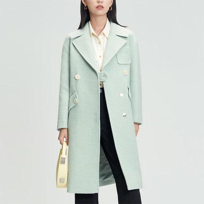 Women's Lapel Mid-Length Wool Blend Coat