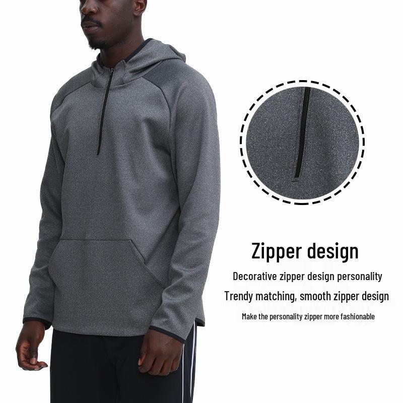 Men's Quick-Dry Outdoor Sports Hoodie for Running and Training - Loose Fit, Plus Size