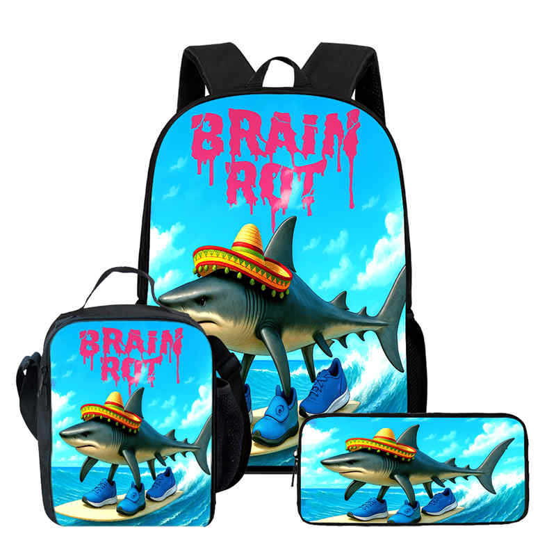 Wooden Stick Man Brain Rot Schoolbag High Definition Printing Leisure Cross Border Light Backpack