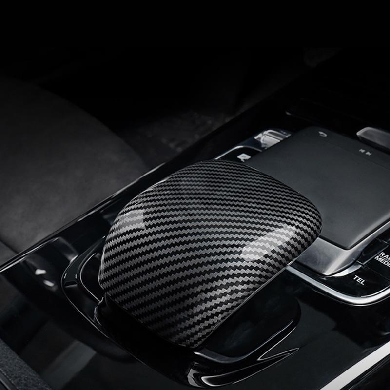 Für Mercedes-Benz A-Klasse W177 CLA C118 2019-2022 Auto Schaltknauf Abdeckung Zierleiste Zubehör Carbonfaser-Look
