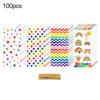 100Pcs Colorful Candy Bags Assorted Dot Stripe Star Pattern Cellophane Treat Bags