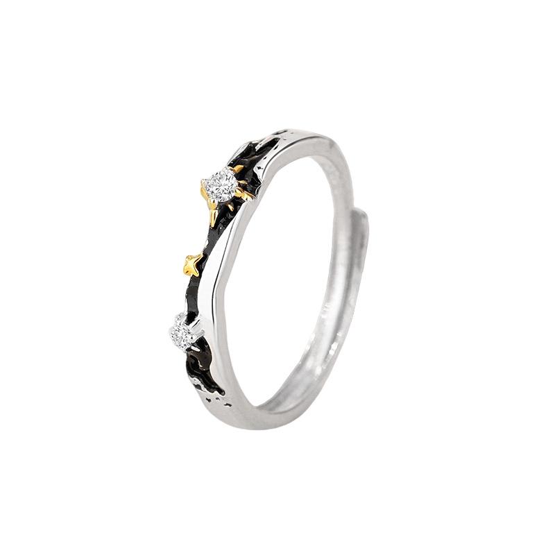 Tichia Der kleine Prinz S925 Sterling Silber Verstellbare Partnerringe - Kreatives Sternendesign