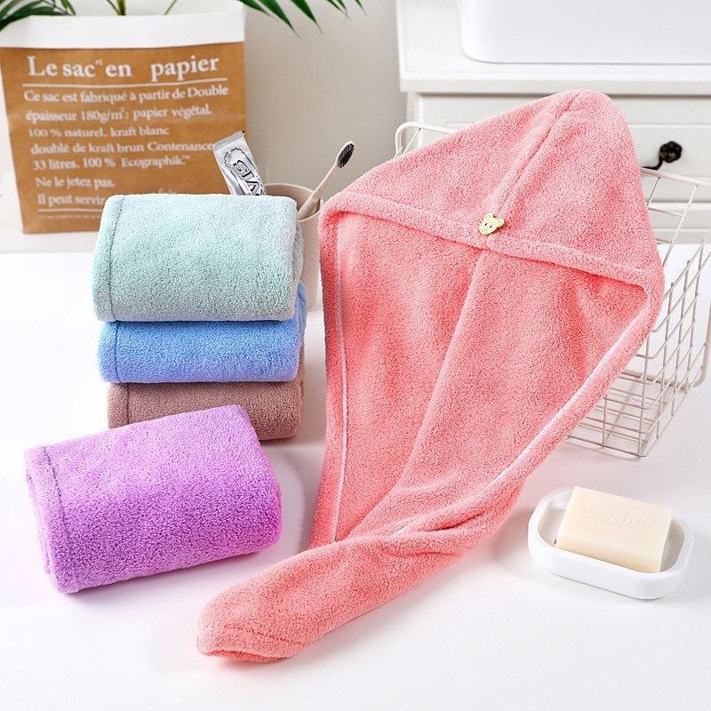 Dry Hair Cap Water-absorbing Bag Headscarf Thickened Triangular Cap Shower Cap Coral Fleece Quick-drying Towel