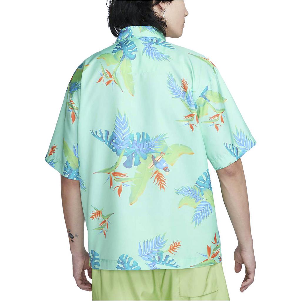 Nike Dri-Fit Plant Print Quick-Dry Short Sleeve Shirt Men Tops Rising-Teal FQ0348-349