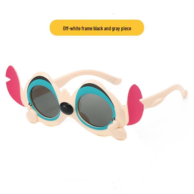 

Stitch Cartoon Children s Sunglasses - Baby Sunscreen & Girls Princess Glasses белый