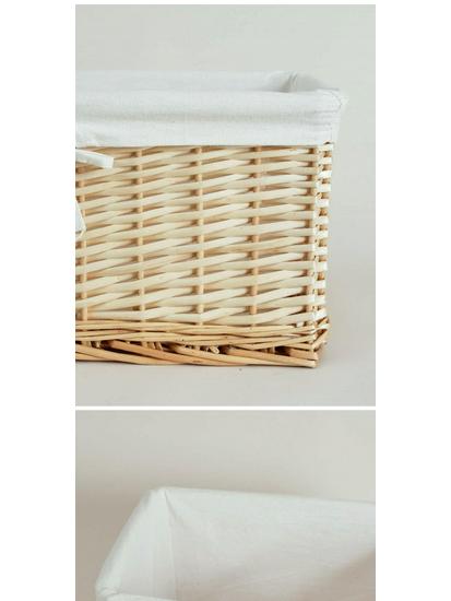 Woven Bamboo Fabric Storage Basket for Snacks and Sundries