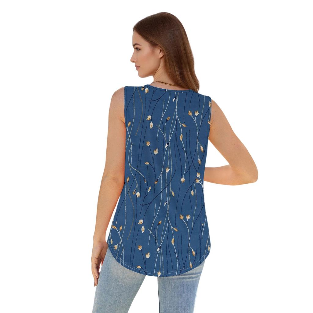 Womens Casual O Neck Loose Color Sleeveless Top T-shirt Summer Tank Tops For Women Tank Camisole Sleeveless Basic Tops